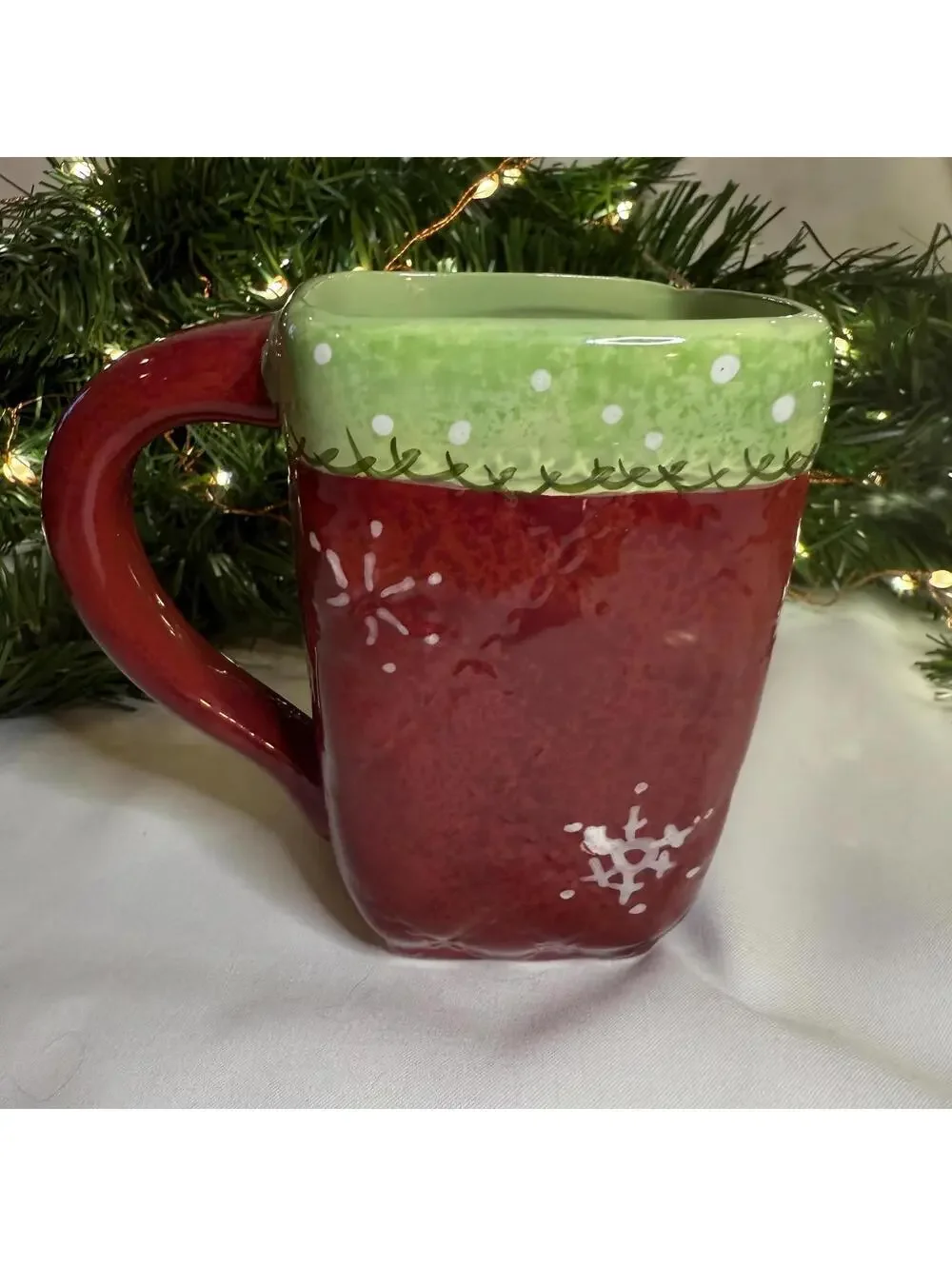 Cracker Barrel Christmas Quilt Snowman Holiday Mug